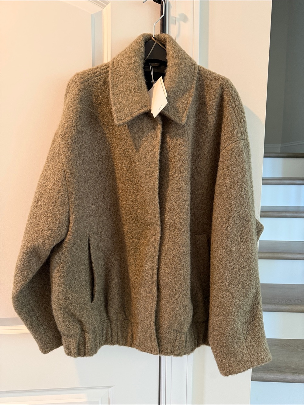 Mango Taupe Bomber Jacket